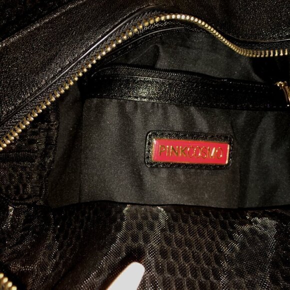 Backpack, Black Mesh with Sturdy Base, Brass Hardware, Adjustable by PINKCOSMO - Picture 2 of 8